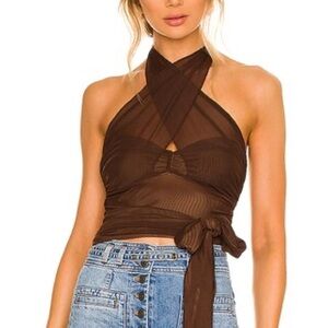 NWT Majorelle Cappuccino Charlize Halter Top Size S